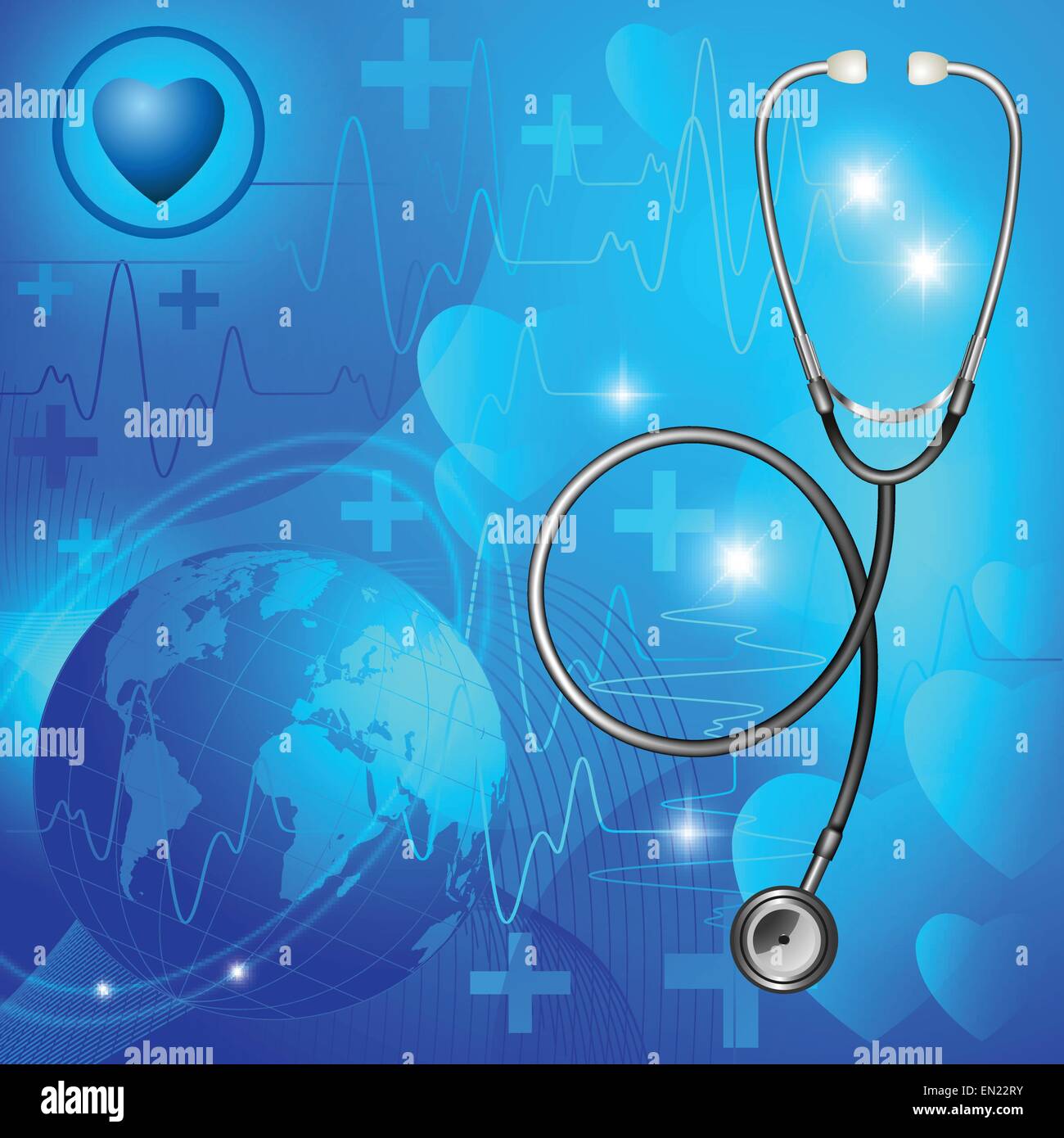 Medical background with ecg lines. Vector illustration Stock Vector