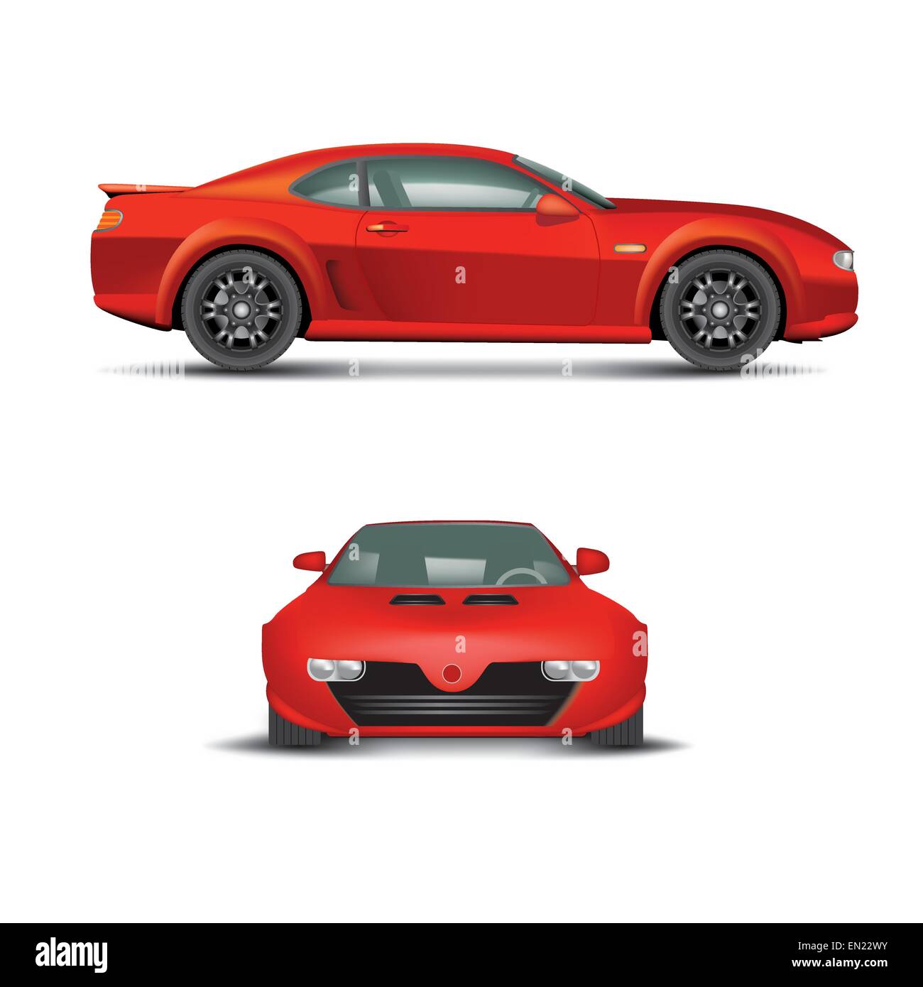 Red sports car. Non branded. Vector illustration Stock Vector