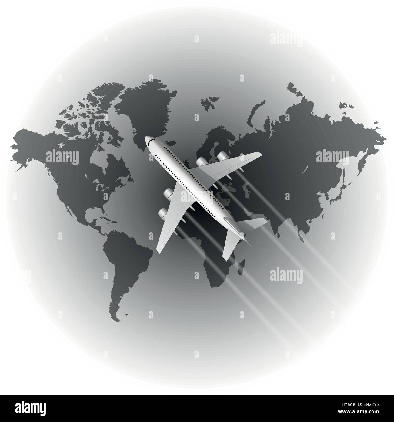Plane flying over globe hi-res stock photography and images - Alamy