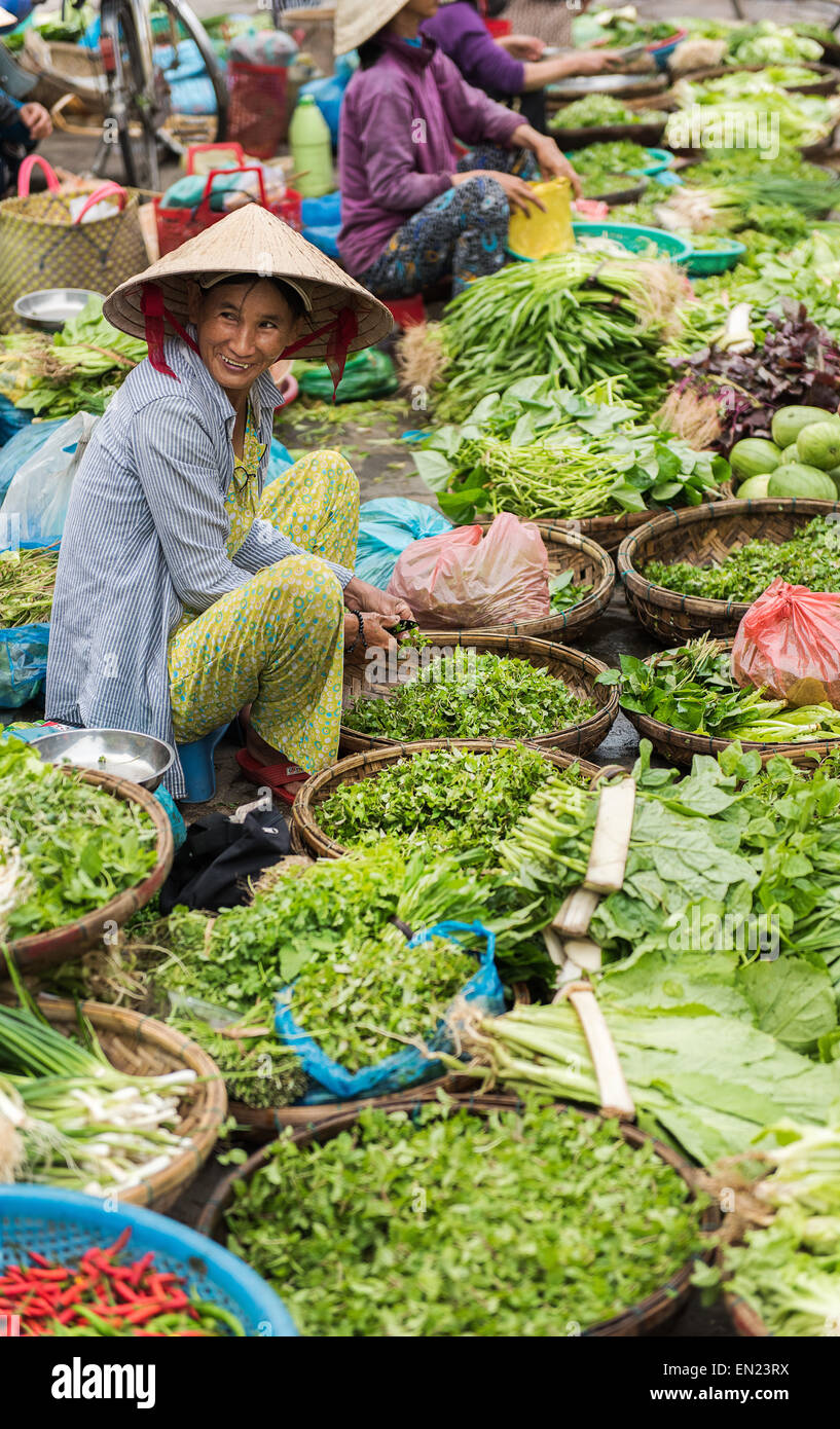 The Early Morning Produce Market At Hoi An. Stock Photo
