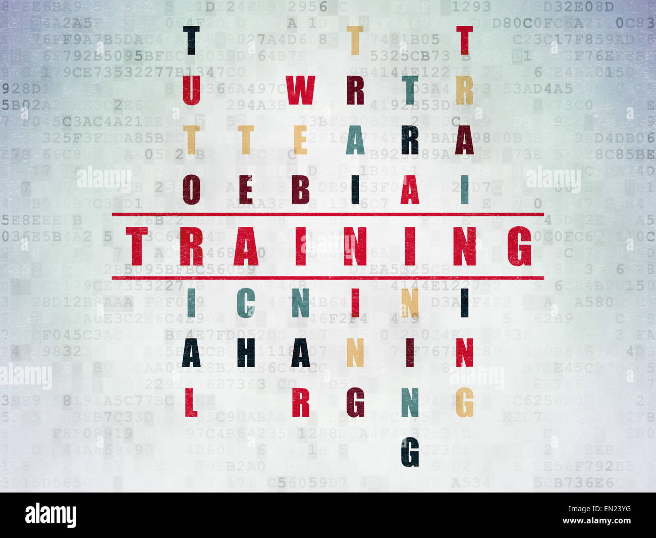 Education concept word Training in solving Crossword Puzzle Stock