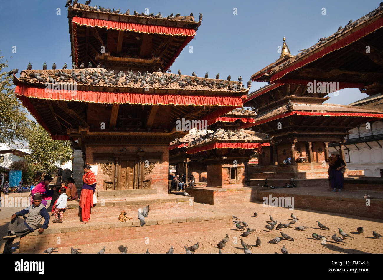 NEPAL, Kathmandu, Durbar Square, section of  Jagannath Hindu Temple (16th Century) Stock Photo