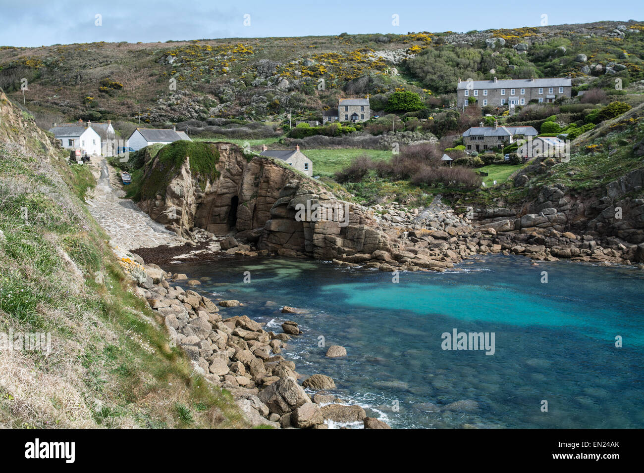 Cove at Porthgwarra, one of the film location for the BBC series Poldark Stock Photo