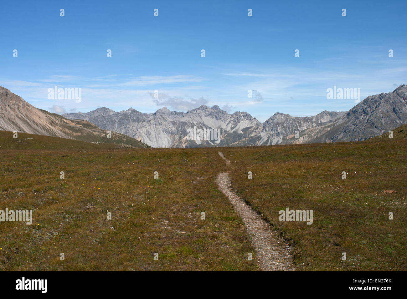 Piz Murters Val Mora Val Mustair Switzerland Engadin Alps walking path ...