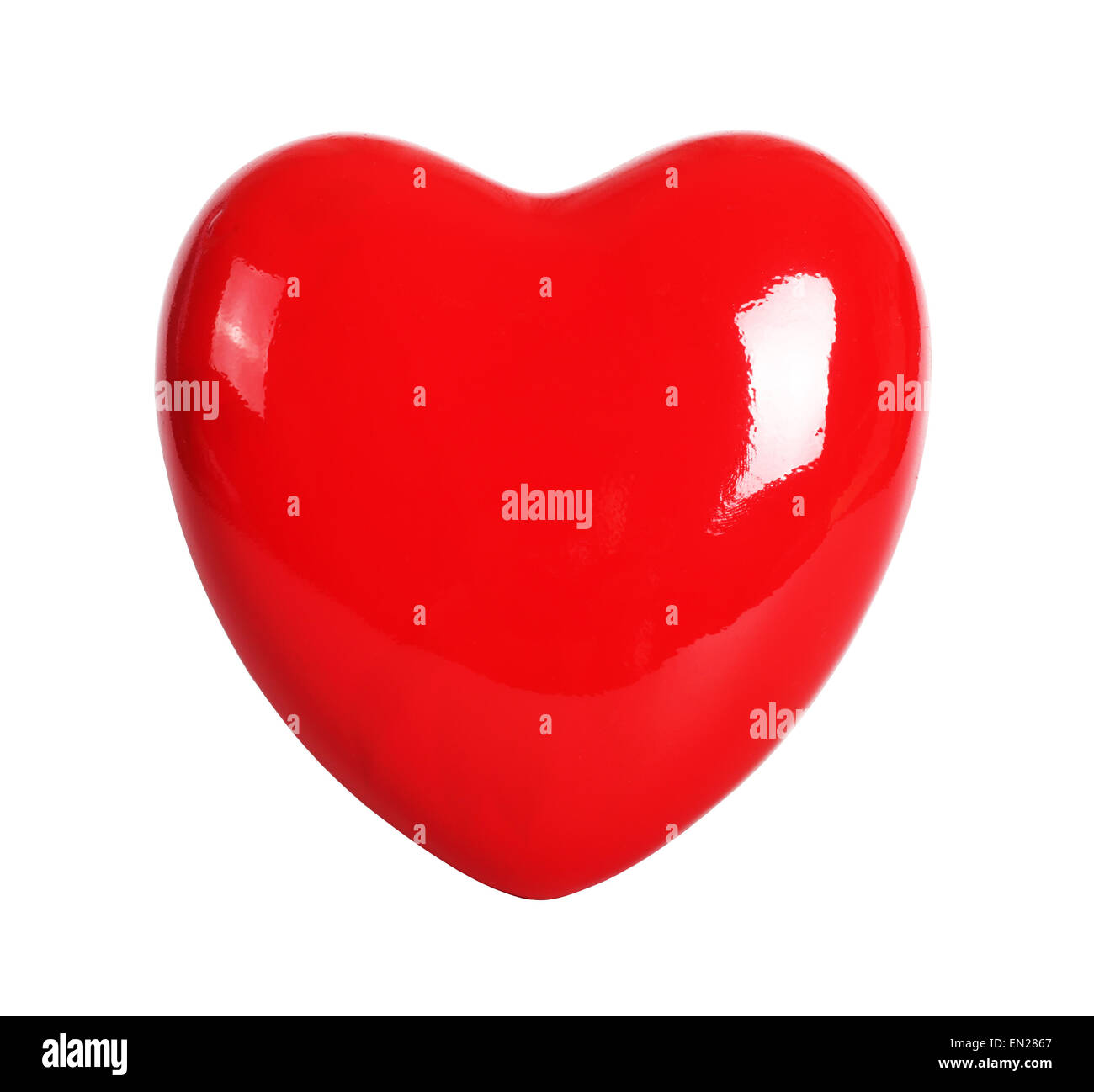 Red shiny heart isolated on white background Stock Photo - Alamy