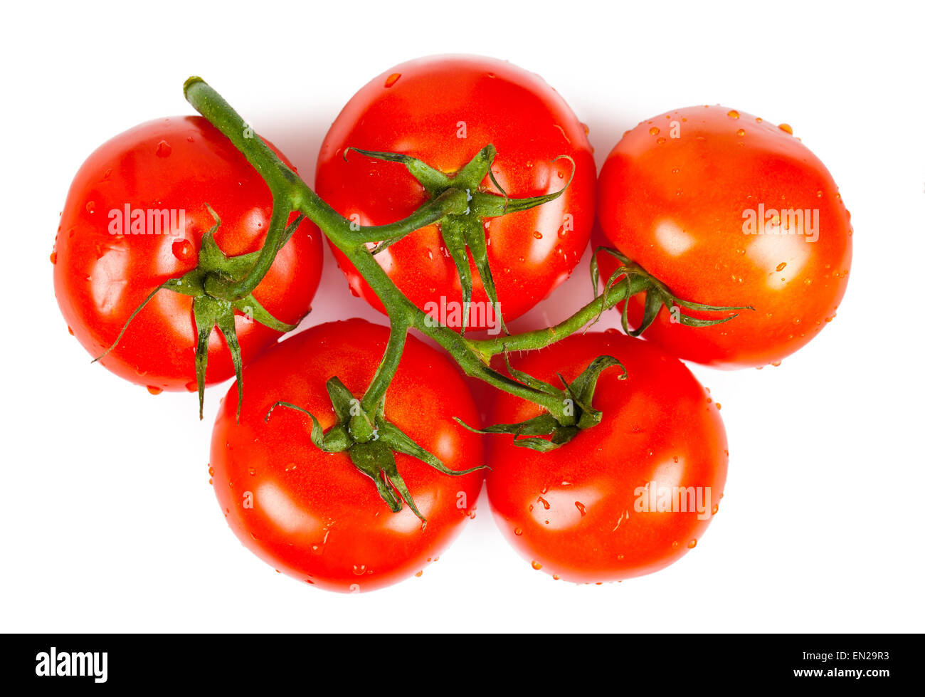 bunch of ripe tomatoes isolated on white background Stock Photo - Alamy