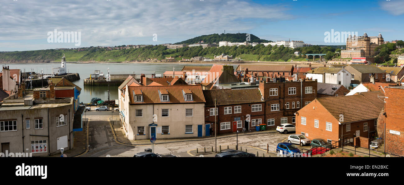 UK, England, Yorkshire, Scarborough, Old Town, panoramic Stock Photo