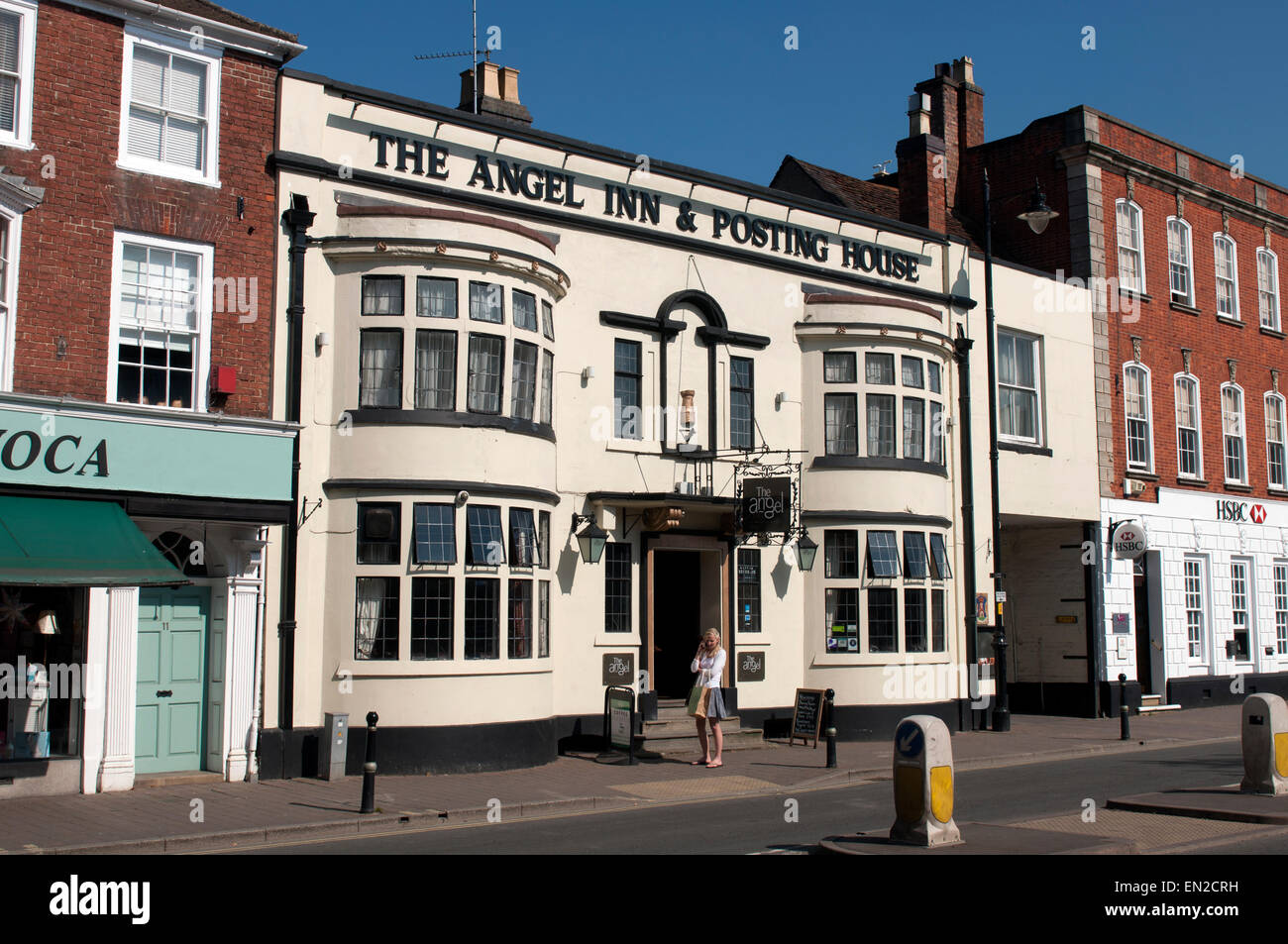 The Angel Inn and Posting House, Pershore, Worcestershire, England, UK Stock Photo