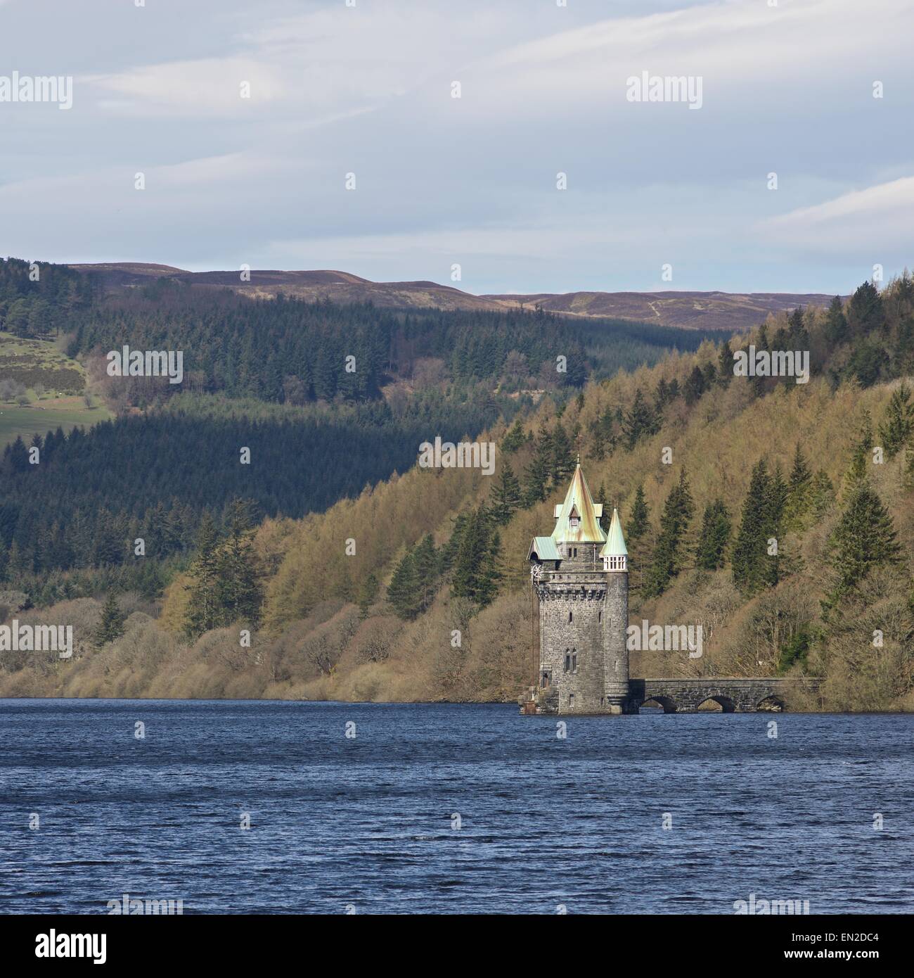 A colour image of lake vyrnwy in mid wales taken in the spring Stock Photo