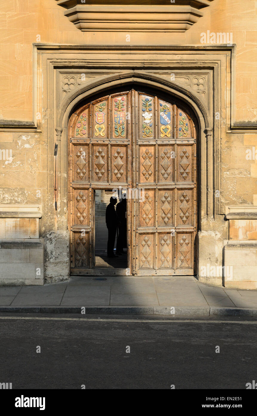 The ornate entrance to Oriel College, University of Oxford, Oxford, England, U.K. Stock Photo