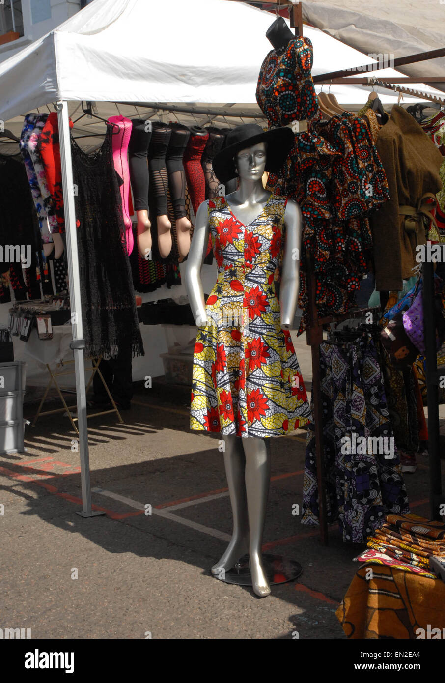 Portobello market london clothes hires stock photography and images