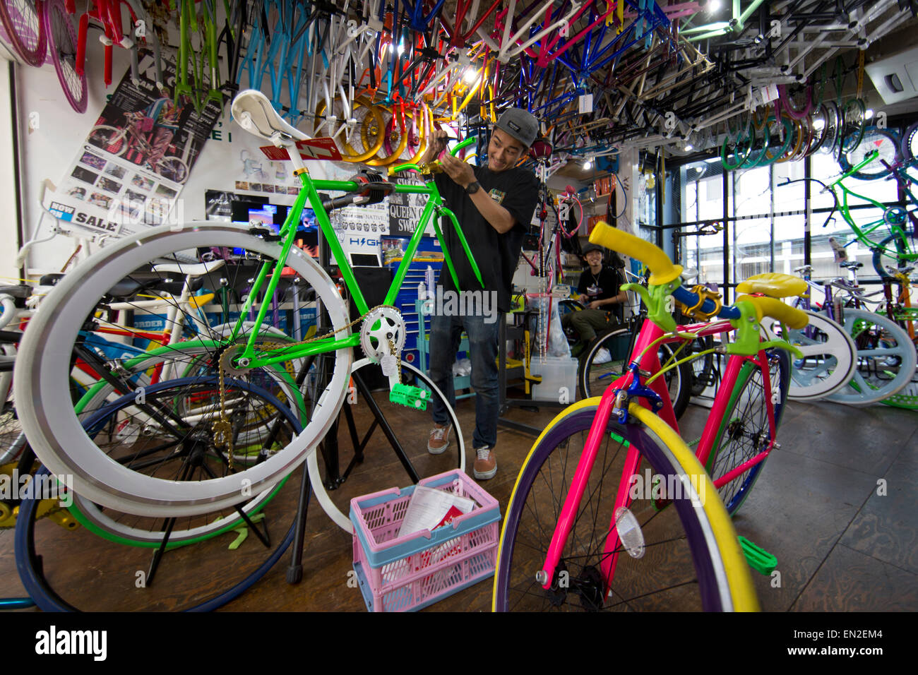 bicycle shop in Japan Stock Photo Alamy