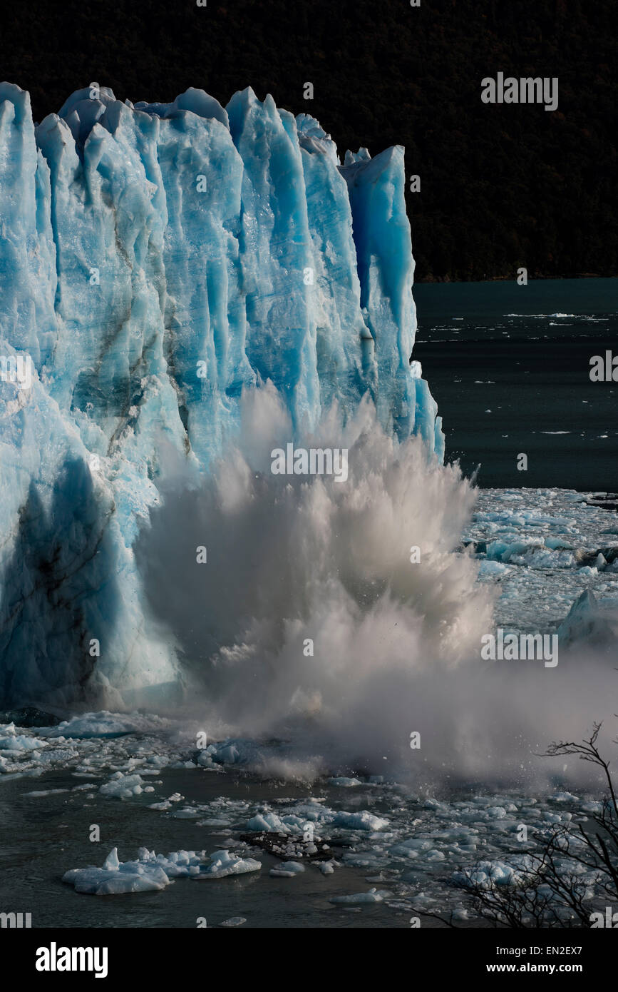 Rupture of Glacier Perito Moreno at Los Glaciares National Park, Santa Cruz, Argentina Stock Photo