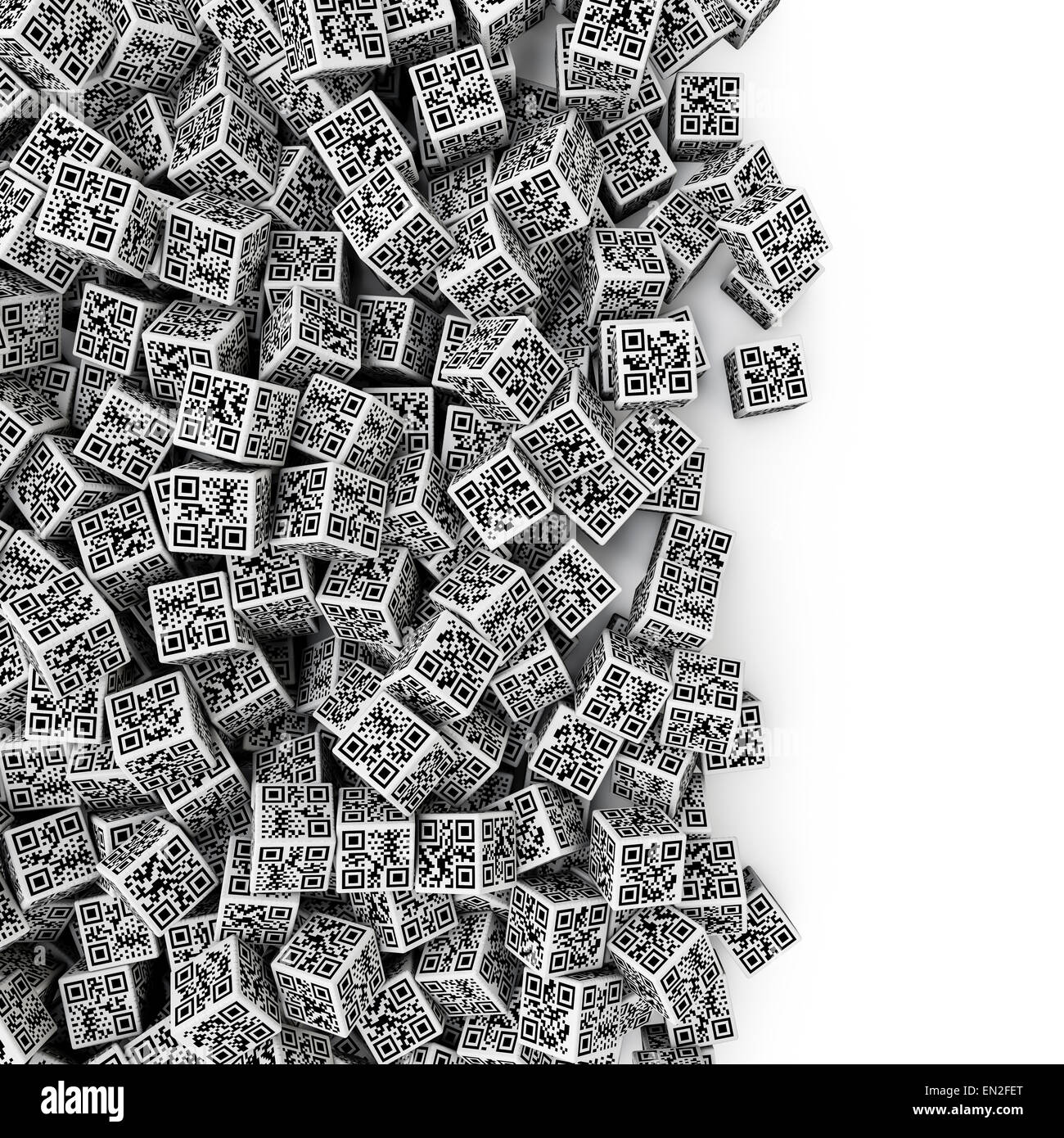3D render of dice with qr codes for numbers 1 through 6 on sides Stock ...
