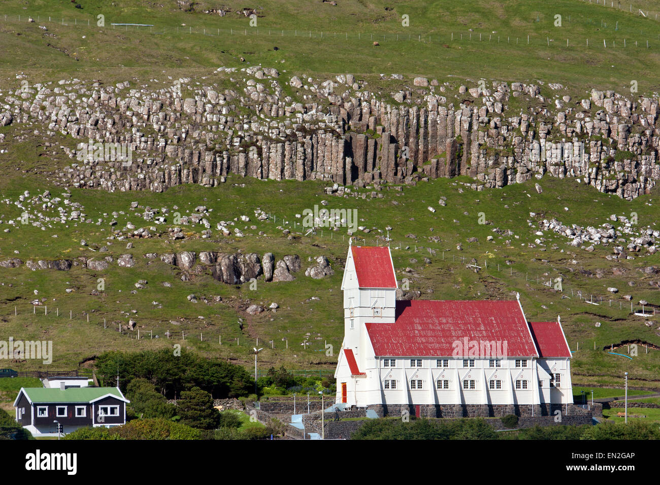 Suduroy, Faroe Islands : church of Tvøroyri Stock Photo