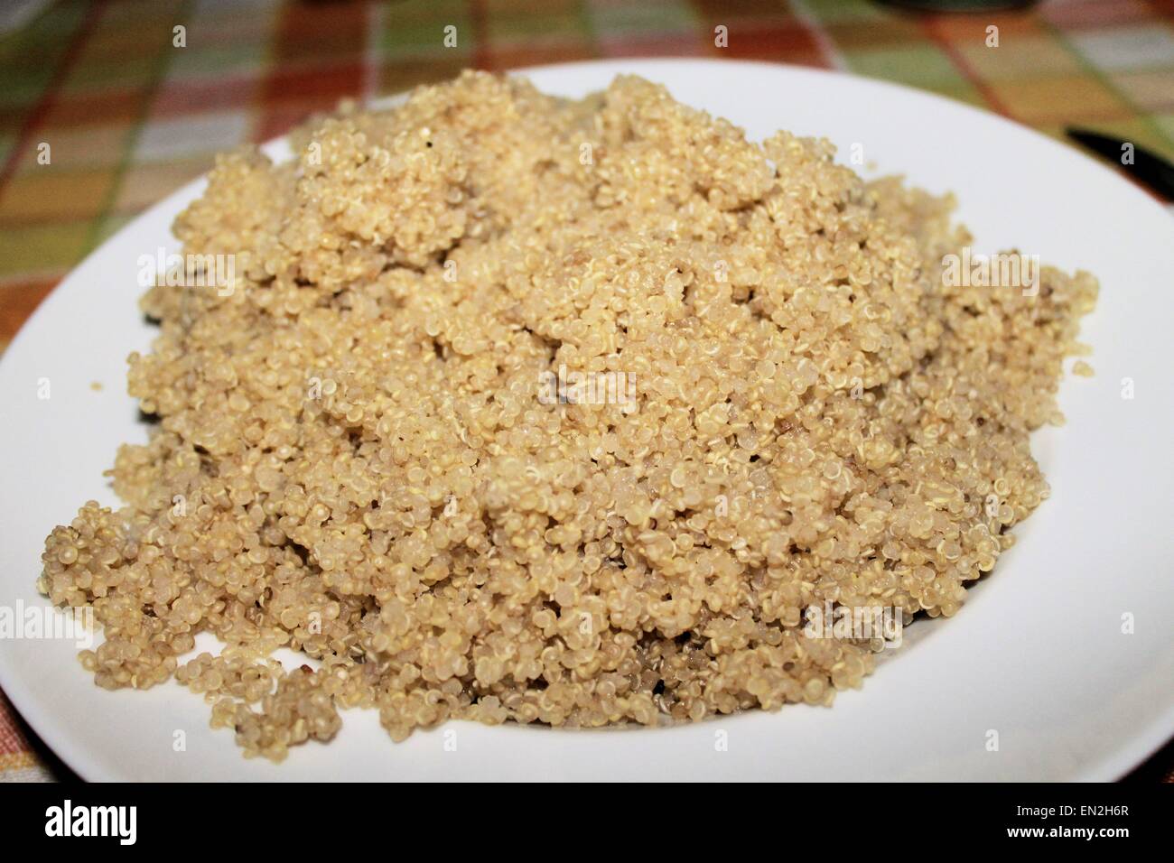 Cooked white quinoa Stock Photo Alamy