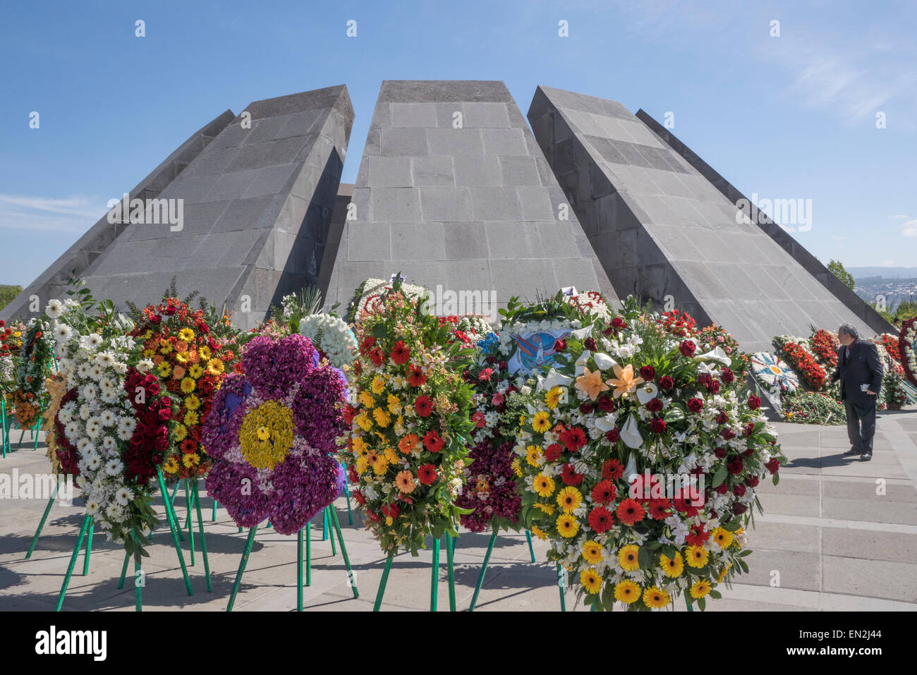 Yerevan, Armenia. 25th Apr, 2015. Armenian Genocide Museum during 100th Anniversary Commemoration Credit:  Dennis Cox/Alamy Live News Stock Photo