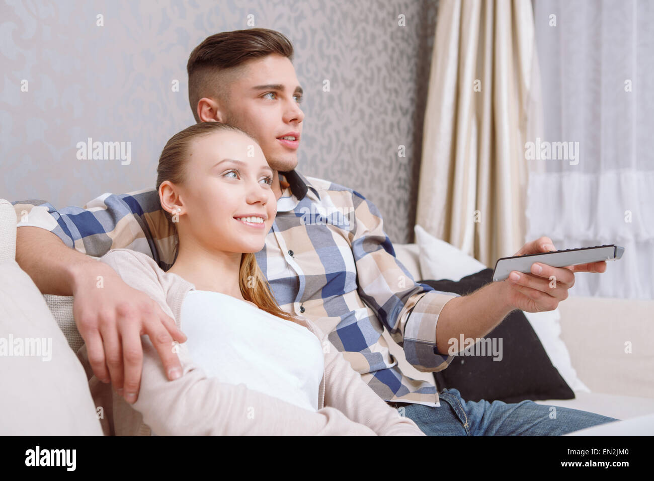 Half length couple beautiful woman man hi-res stock photography and ...