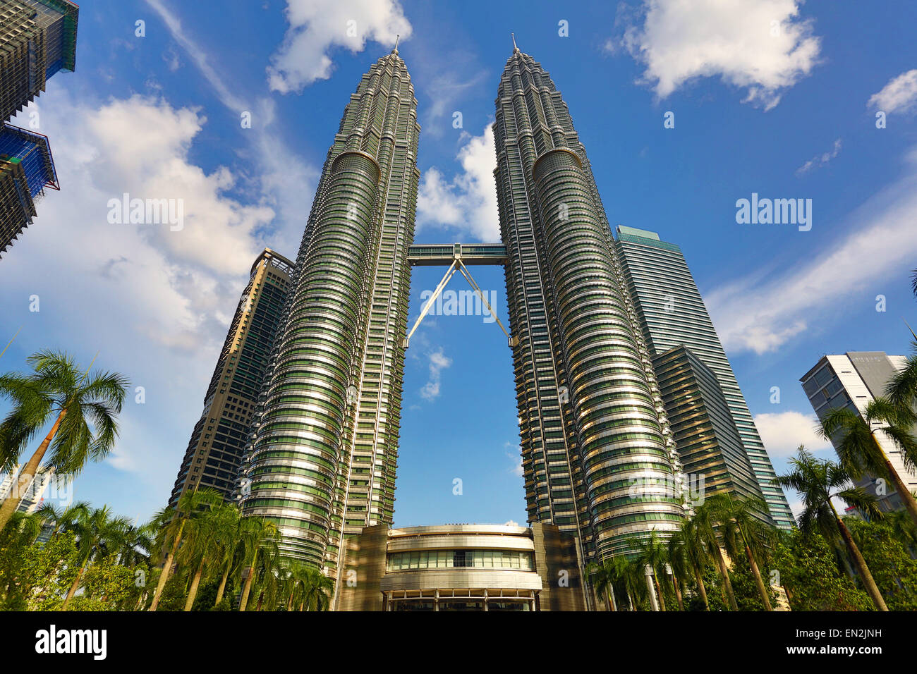 Petronas Twin Towers skyscrapers, KLCC, Kuala Lumpur, Malaysia Stock Photo