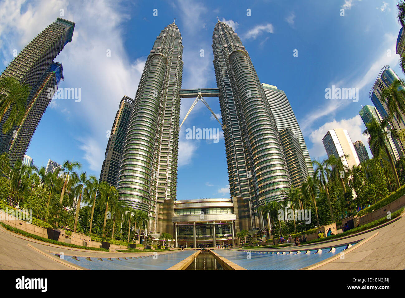 Petronas Twin Towers skyscrapers, KLCC, Kuala Lumpur, Malaysia Stock Photo