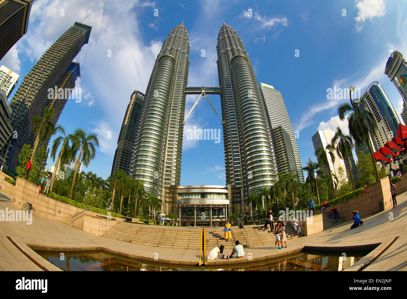 Petronas Twin Towers skyscrapers, KLCC, Kuala Lumpur, Malaysia Stock Photo