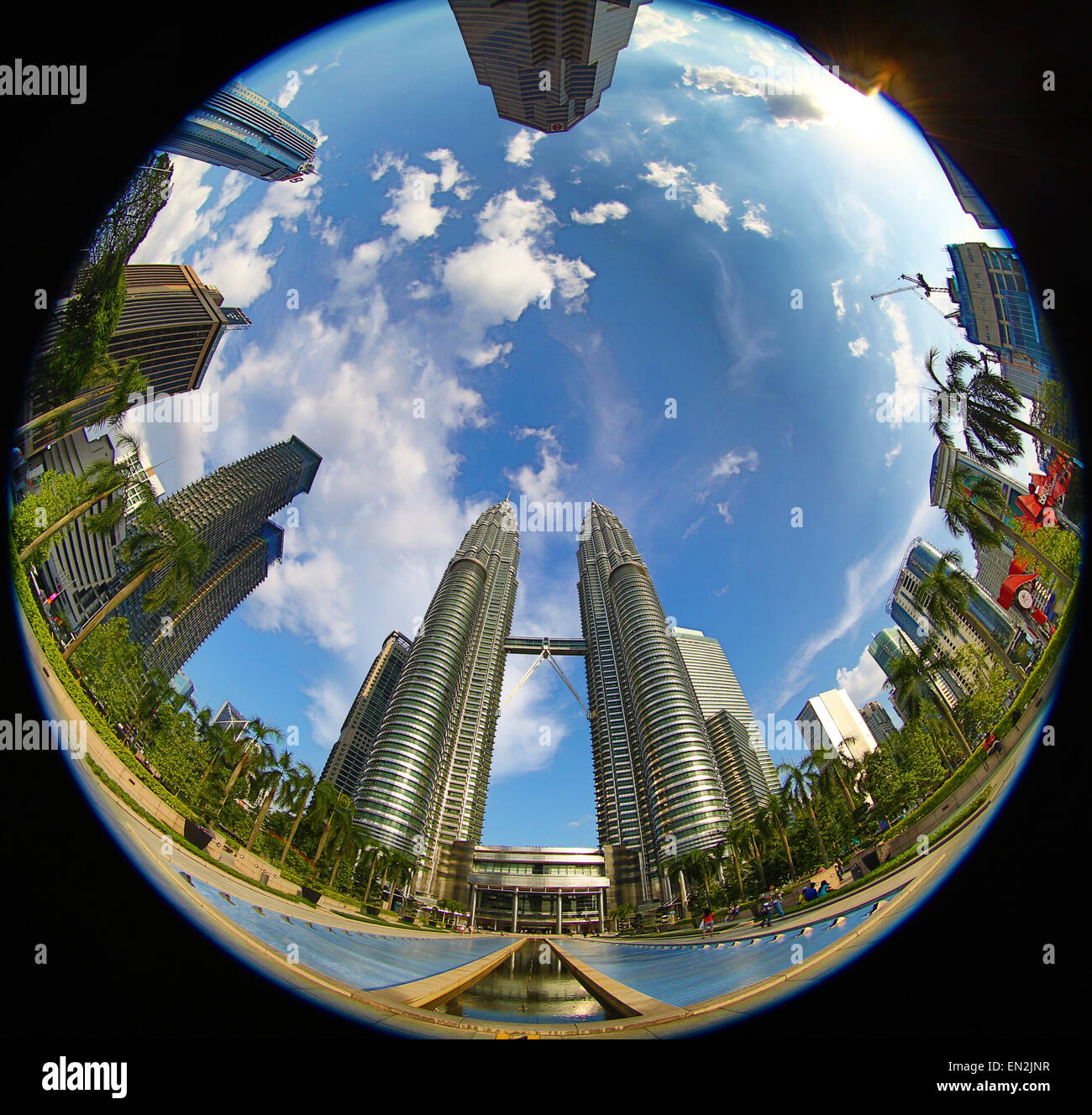 Petronas Twin Towers skyscrapers, KLCC, Kuala Lumpur, Malaysia Stock Photo