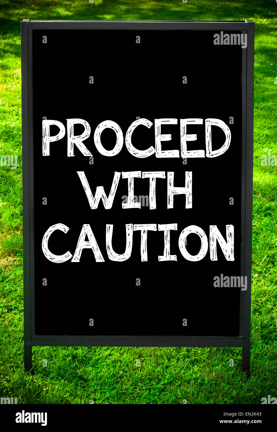 Proceed with caution sign hi-res stock photography and images - Alamy