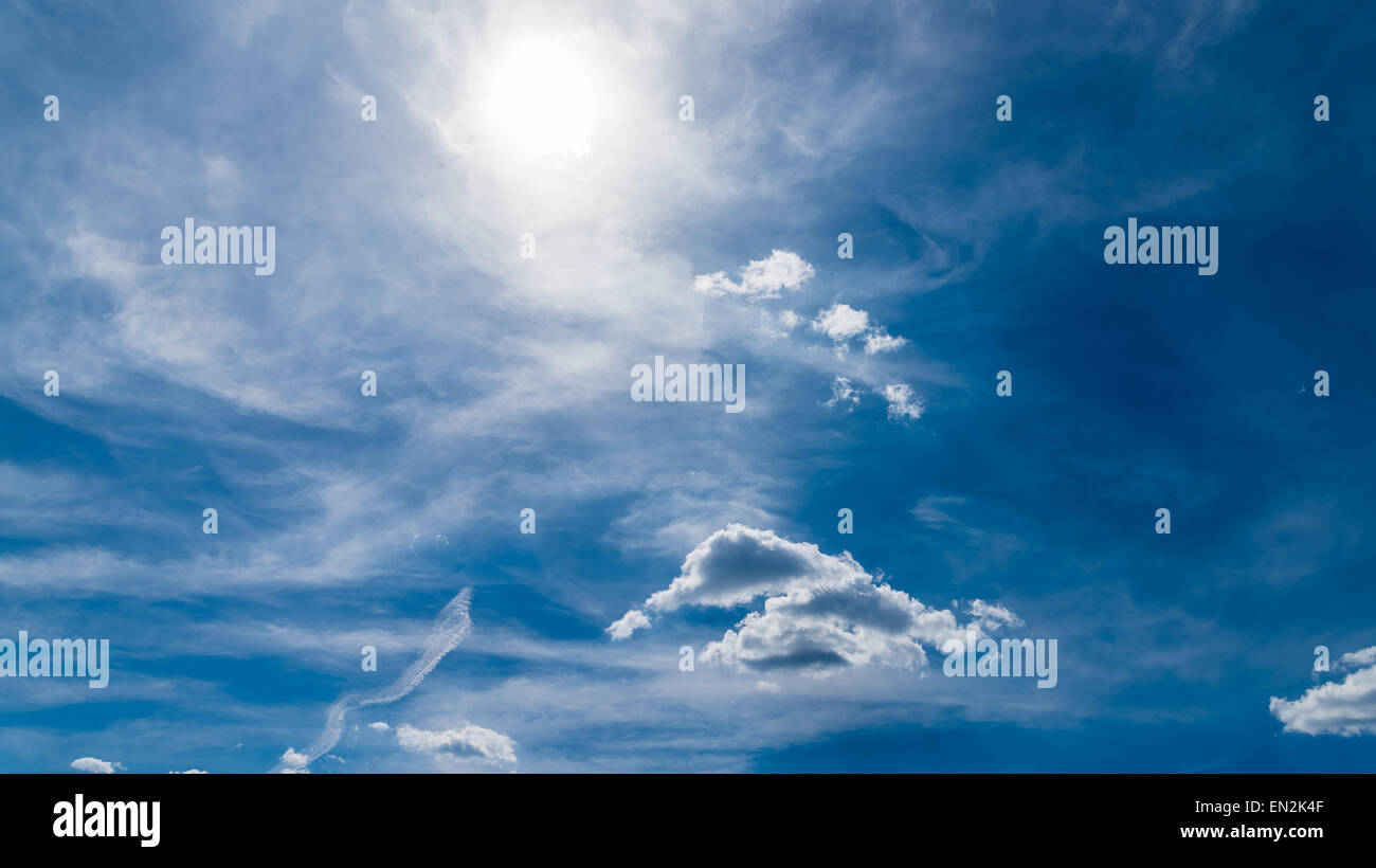 Summer Blue Sky With Soft White Clouds Stock Photo - Alamy
