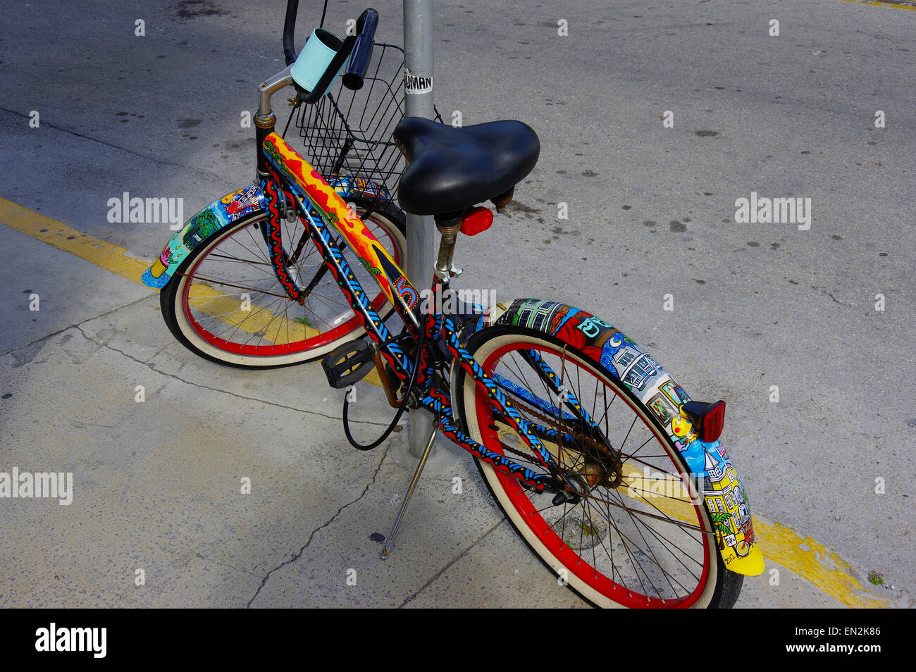 Key West painted bicycle Stock Photo