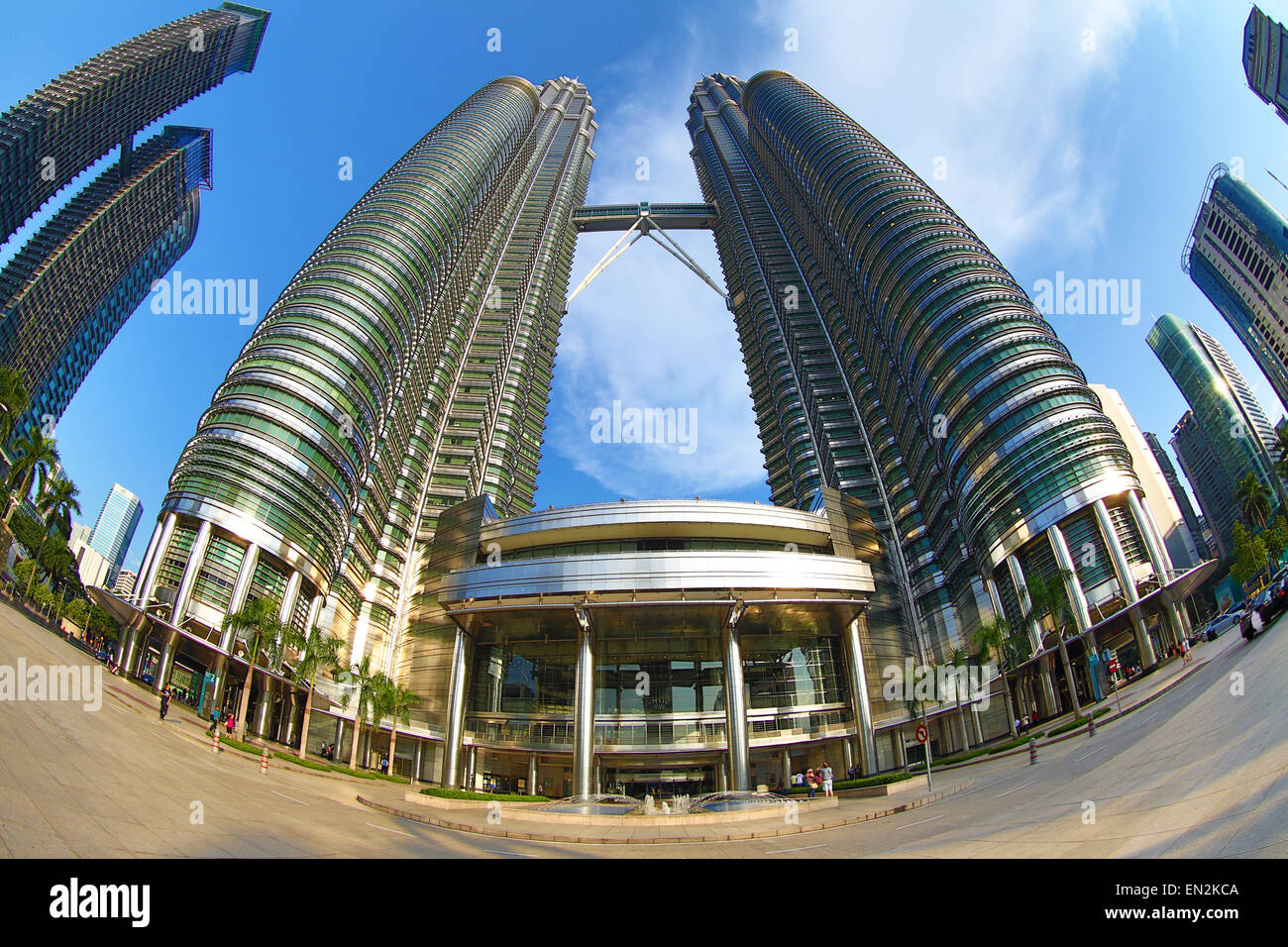 Petronas Twin Towers skyscrapers, KLCC, Kuala Lumpur, Malaysia Stock Photo