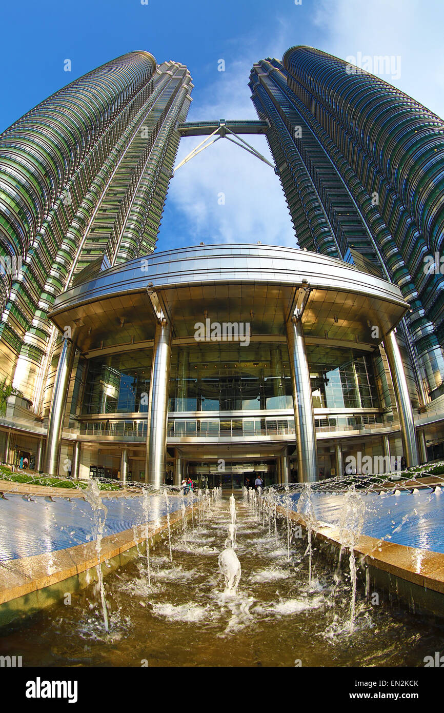 Petronas Twin Towers skyscrapers, KLCC, Kuala Lumpur, Malaysia Stock Photo