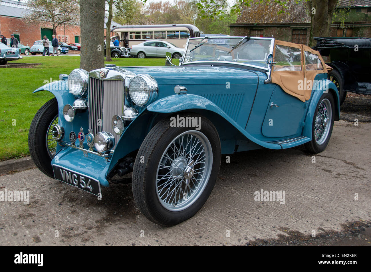 MG vintage car at the 5th Sunday Brunch Scramble in Bicester Heritage, Oxfordshire, England Stock Photo