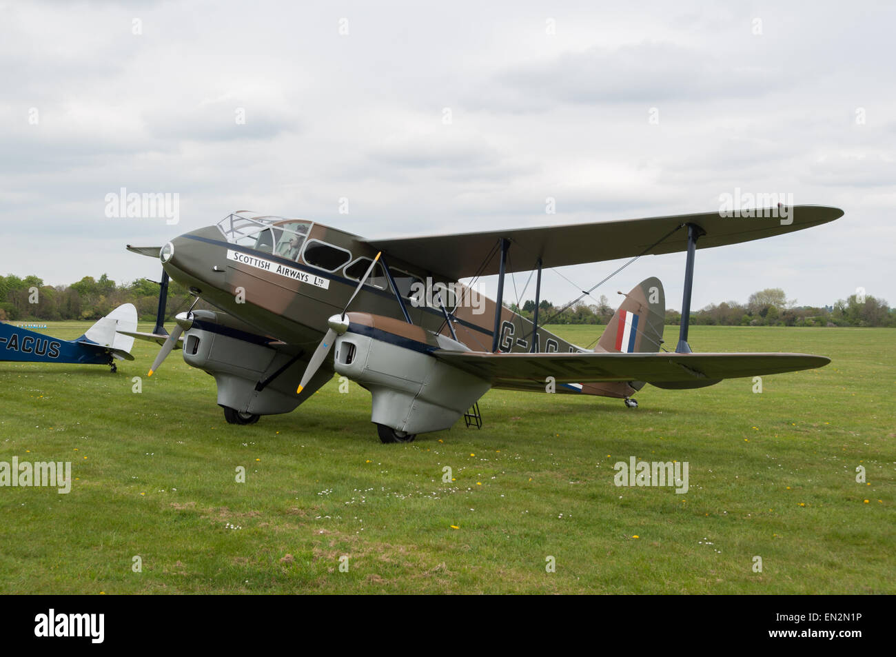 Vintage airplane at the 5th Sunday Brunch Scramble in Bicester Heritage, Oxfordshire, England Stock Photo