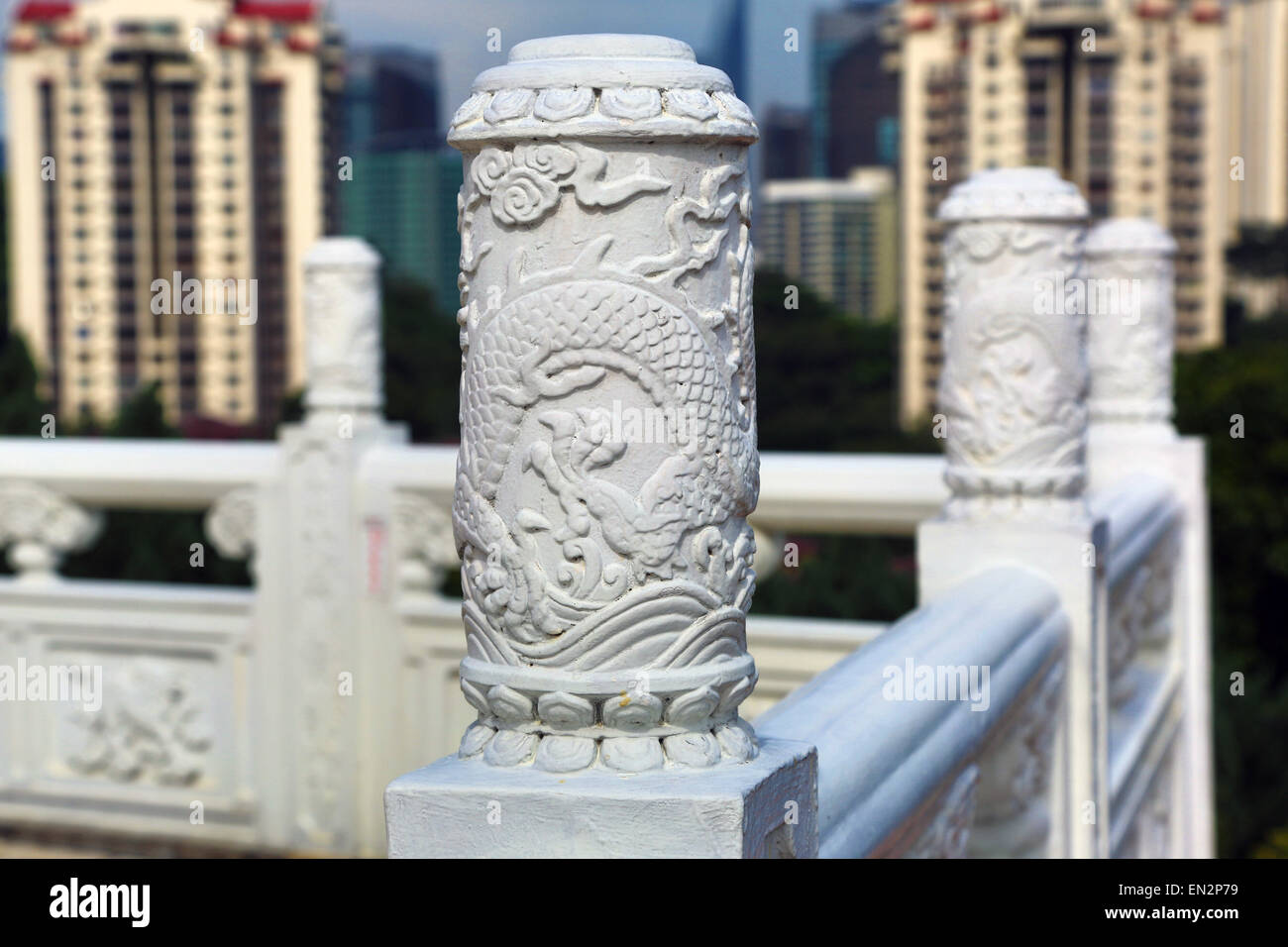Roof decorations on the Thean Hou Chinese Temple, Kuala Lumpur, Malaysia Stock Photo