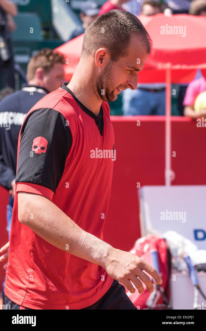 April 22, 2015: Adrian UNGUR ROU during the ATP Tournament BRD Nastase Tiriac Trophy at BNR Arenas, Romania ROU. Catalin Soare/www.sportaction.ro Stock Photo