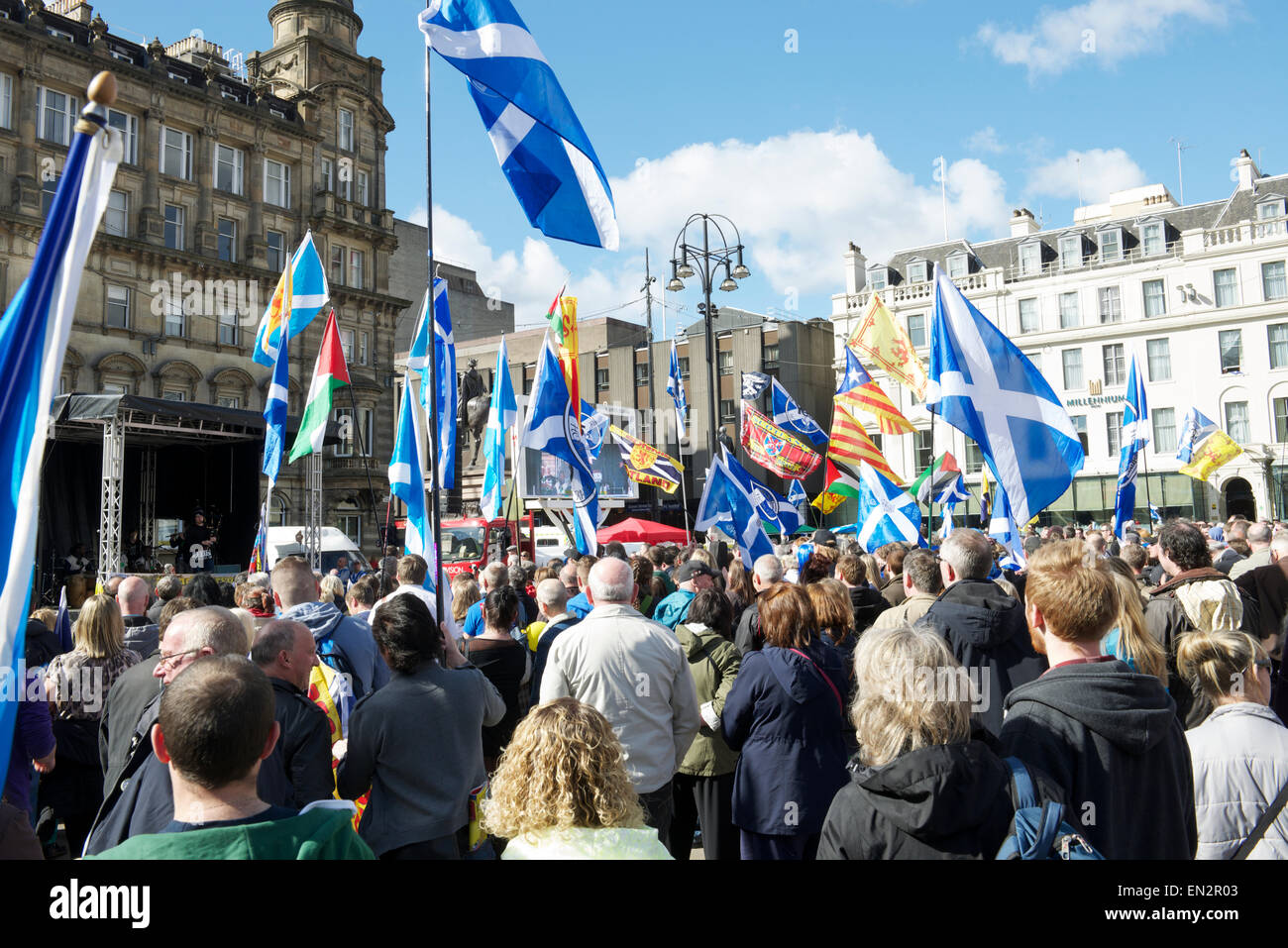 Hope Over Fear Rally, George Square, Glasgow. 25th April, 2015 Stock ...