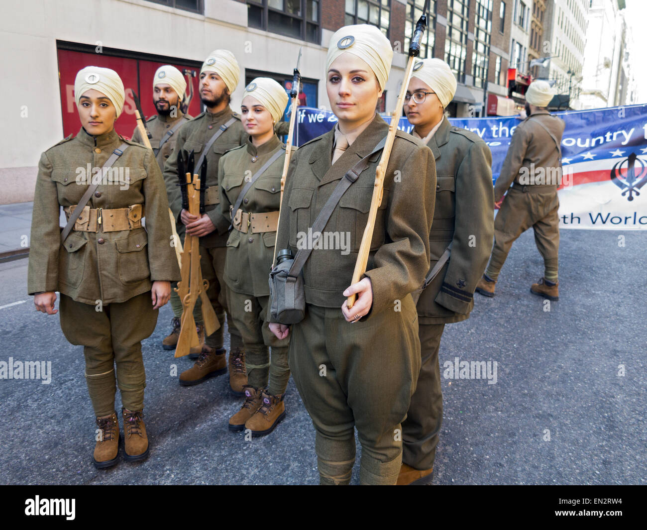 Annual Sikh Day Parade and festival on Madison Avenue in New York City, 2015. Stock Photo