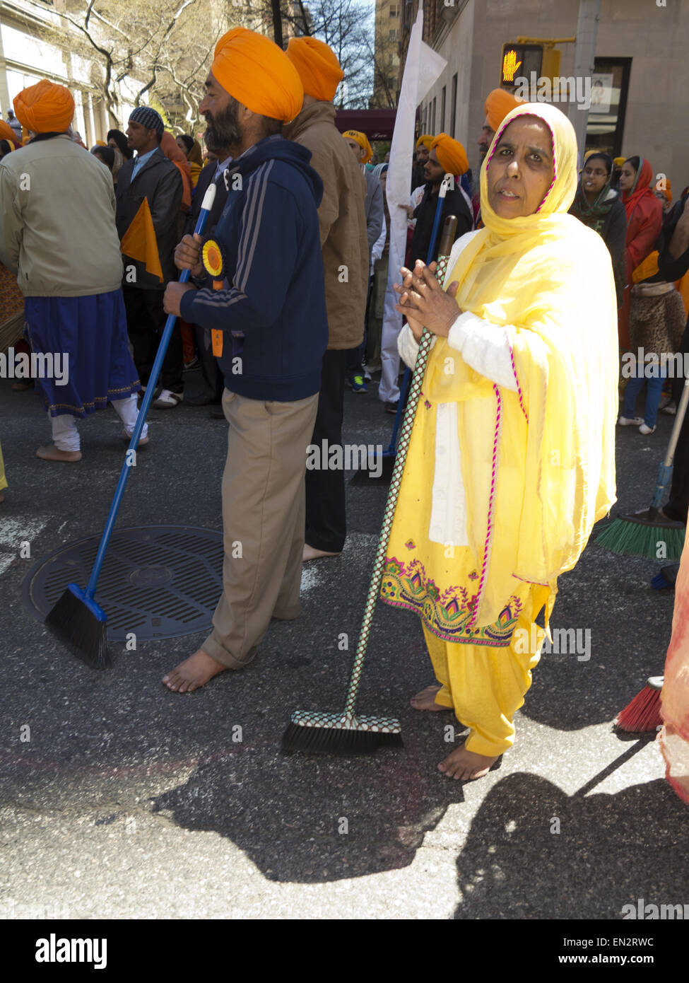 Annual Sikh Day Parade and festival on Madison Avenue in New York City, 2015. Stock Photo