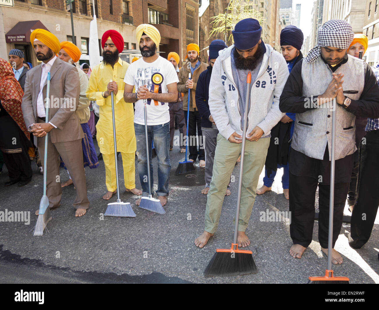 Annual Sikh Day Parade and festival on Madison Avenue in New York City, 2015. Stock Photo