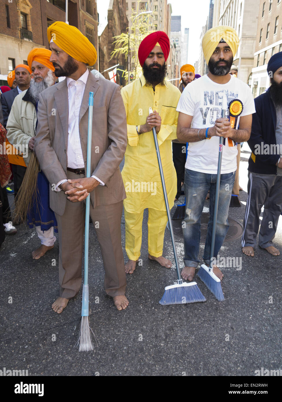 Annual Sikh Day Parade and festival on Madison Avenue in New York City, 2015. Stock Photo