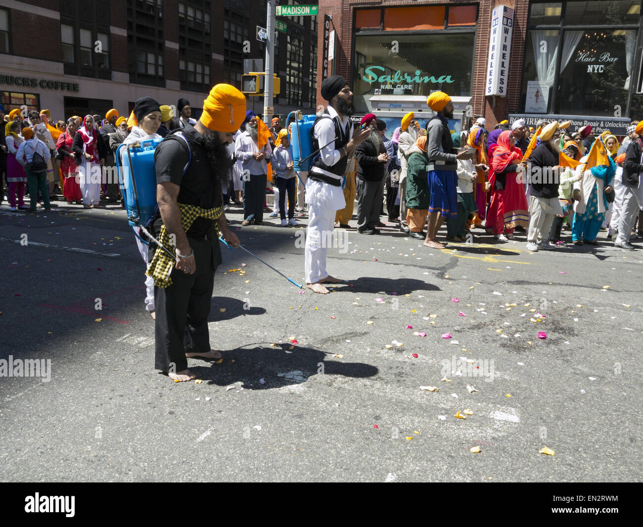 Annual Sikh Day Parade and festival on Madison Avenue in New York City, 2015. Stock Photo