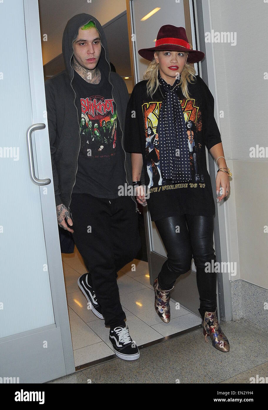 Rita Ora and boyfriend, Ricky Hill arrive at Los Angeles International