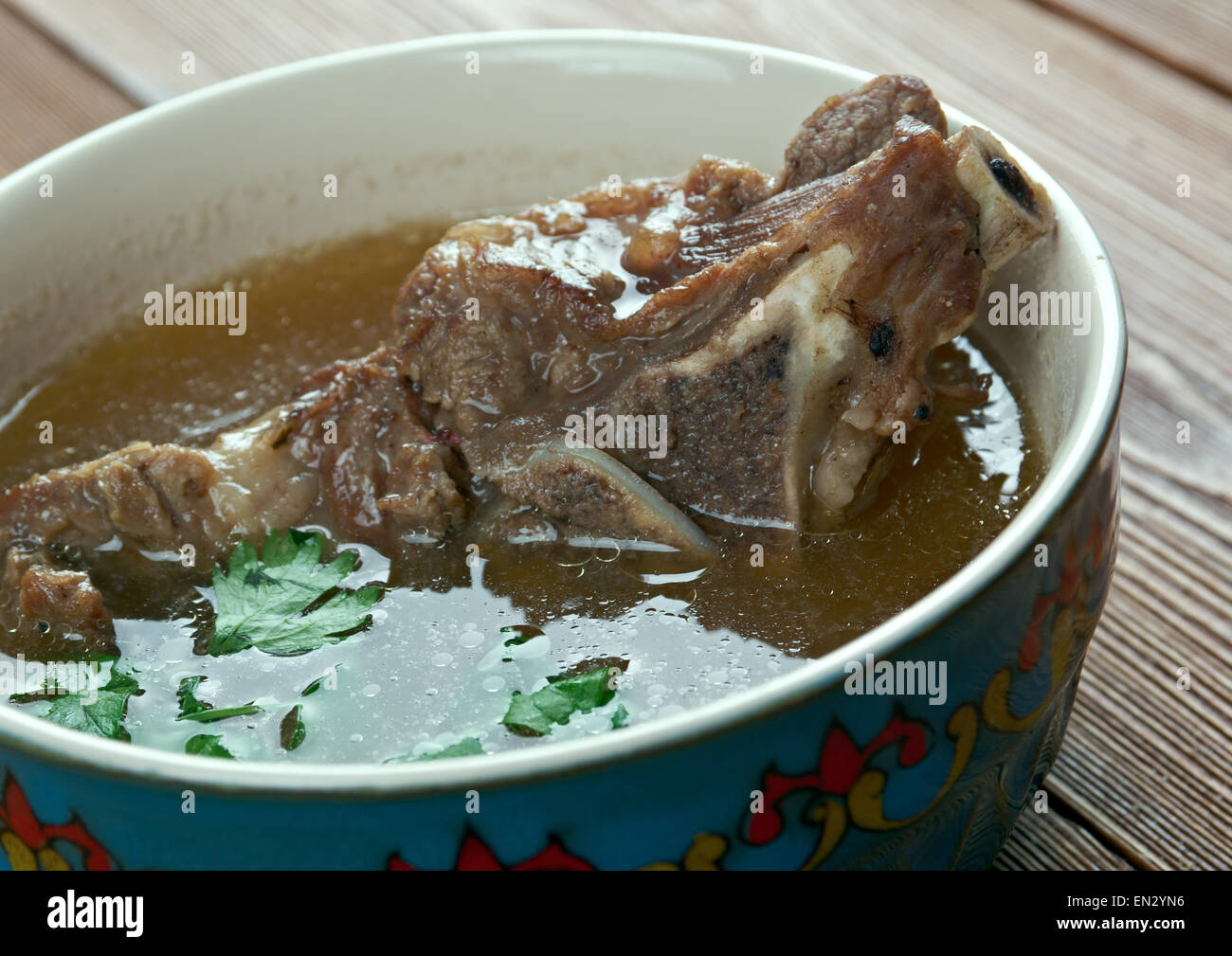 Khash - dish of boiled cow's feet. traditional dish in Afghanistan, Armenia, Azerbaijan, Bosnia and Hercegovina, Bulgaria, Georg Stock Photo