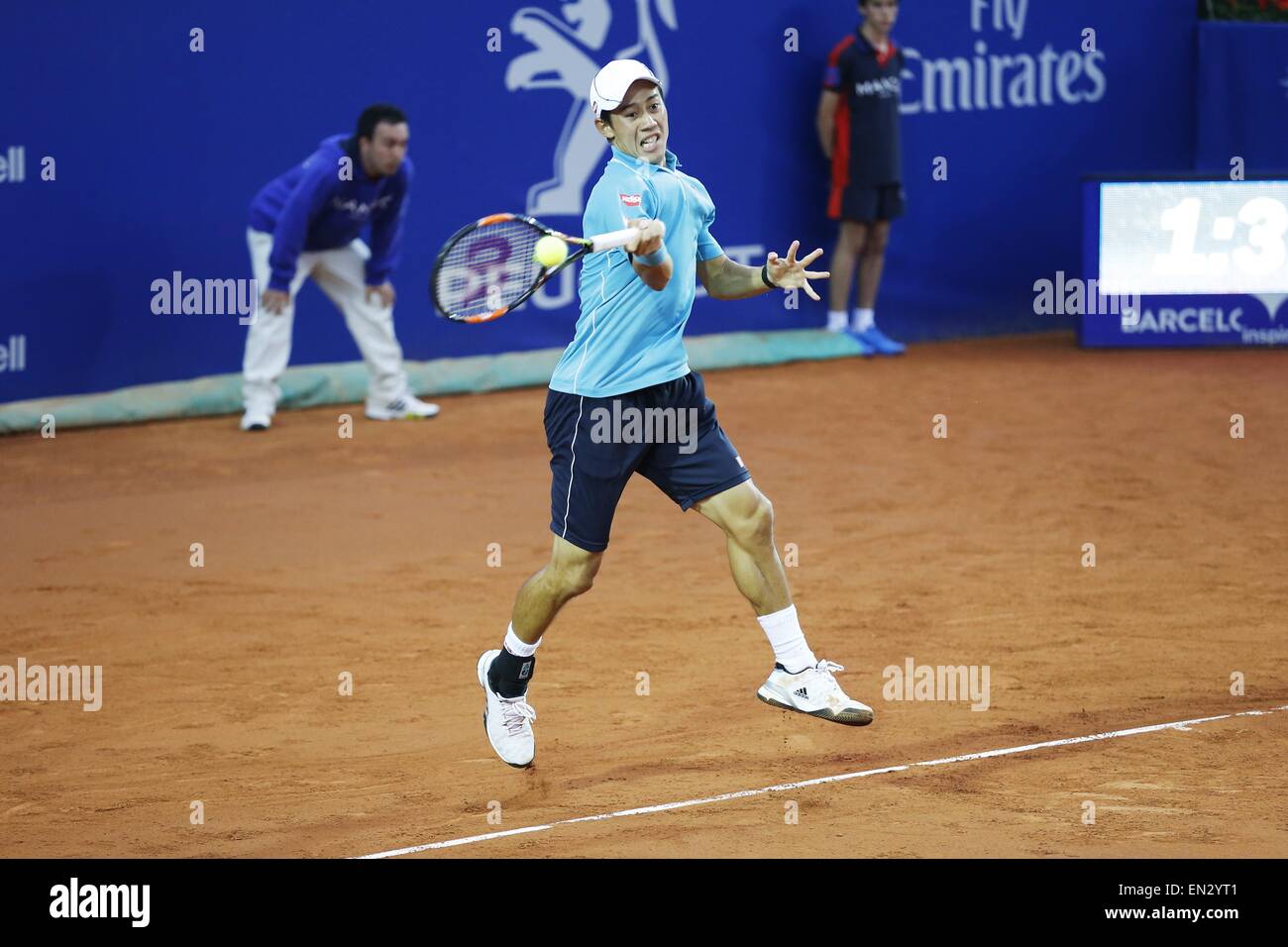 Barcelona, Spain, April 26, 2015. 26th Apr, 2015. Kei Nishikori (JPN ...