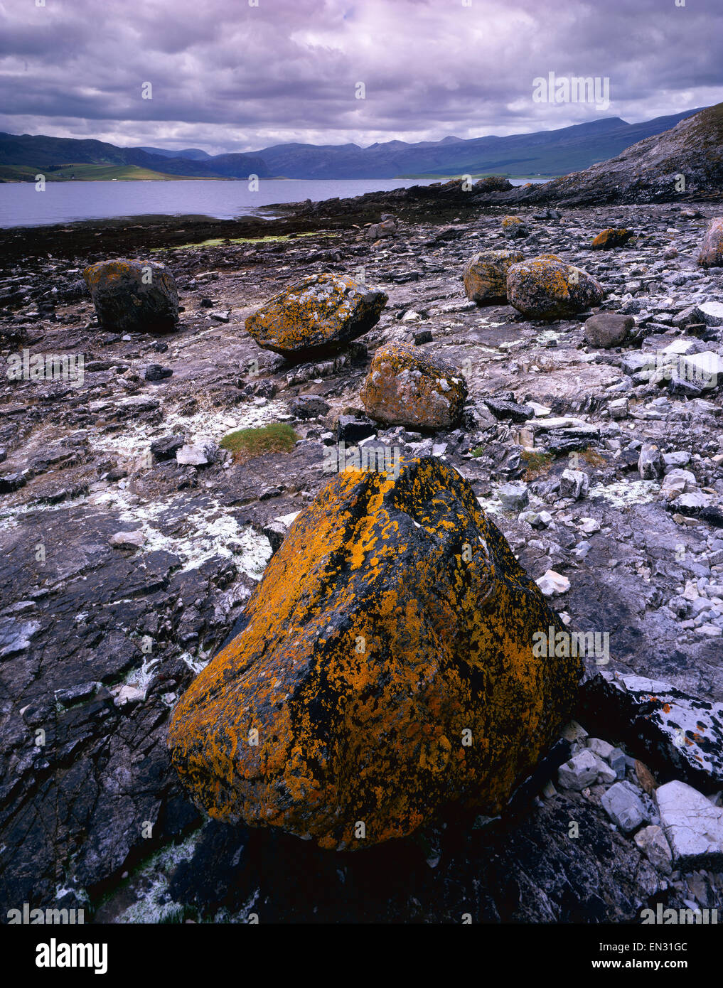 Boulder erratics, Ard Neackie, Loch Erriboll, Sutherland, Scotland, UK. Stock Photo