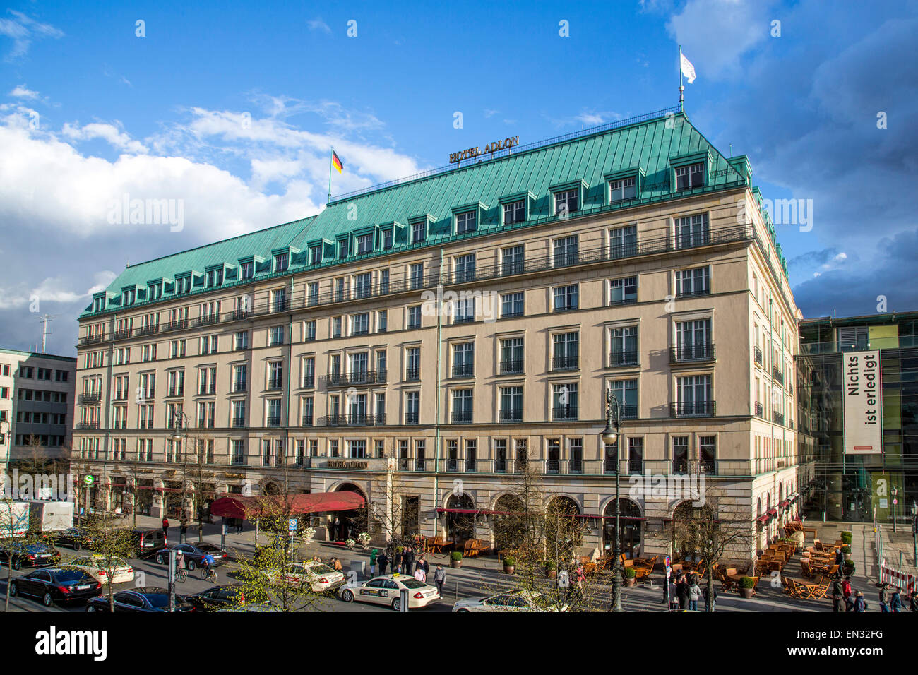 Luxury 'Adlon Hotel', Berlin, at the Brandenburg gate, Stock Photo