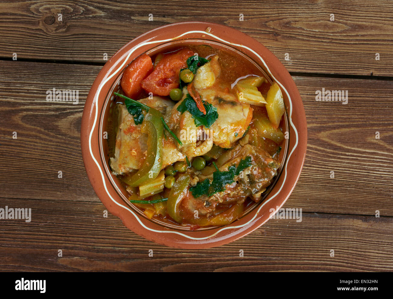 Afritada Manok - Philippines' Spanish homestyle dish Stock Photo