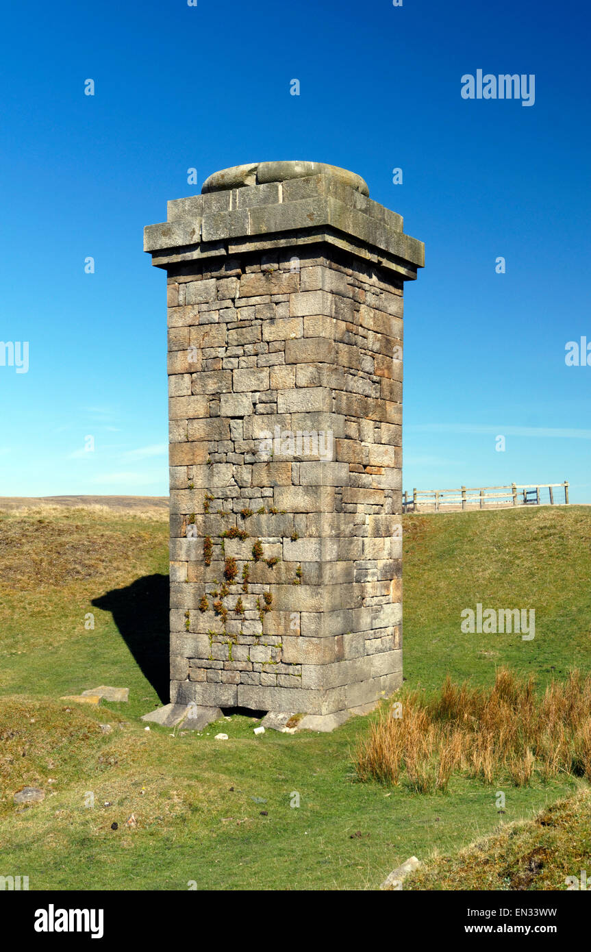 Hill Pit Chimney, Blaenavon, Torfaen, South Wales Valleys, UK Stock