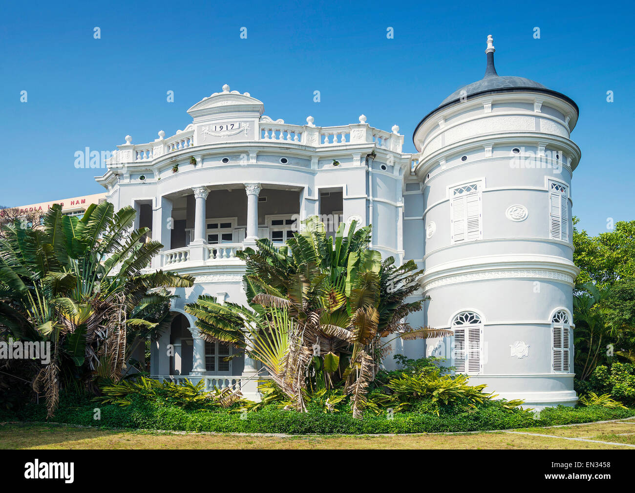 portuguese colonial architecture old mansion in macau china Stock Photo