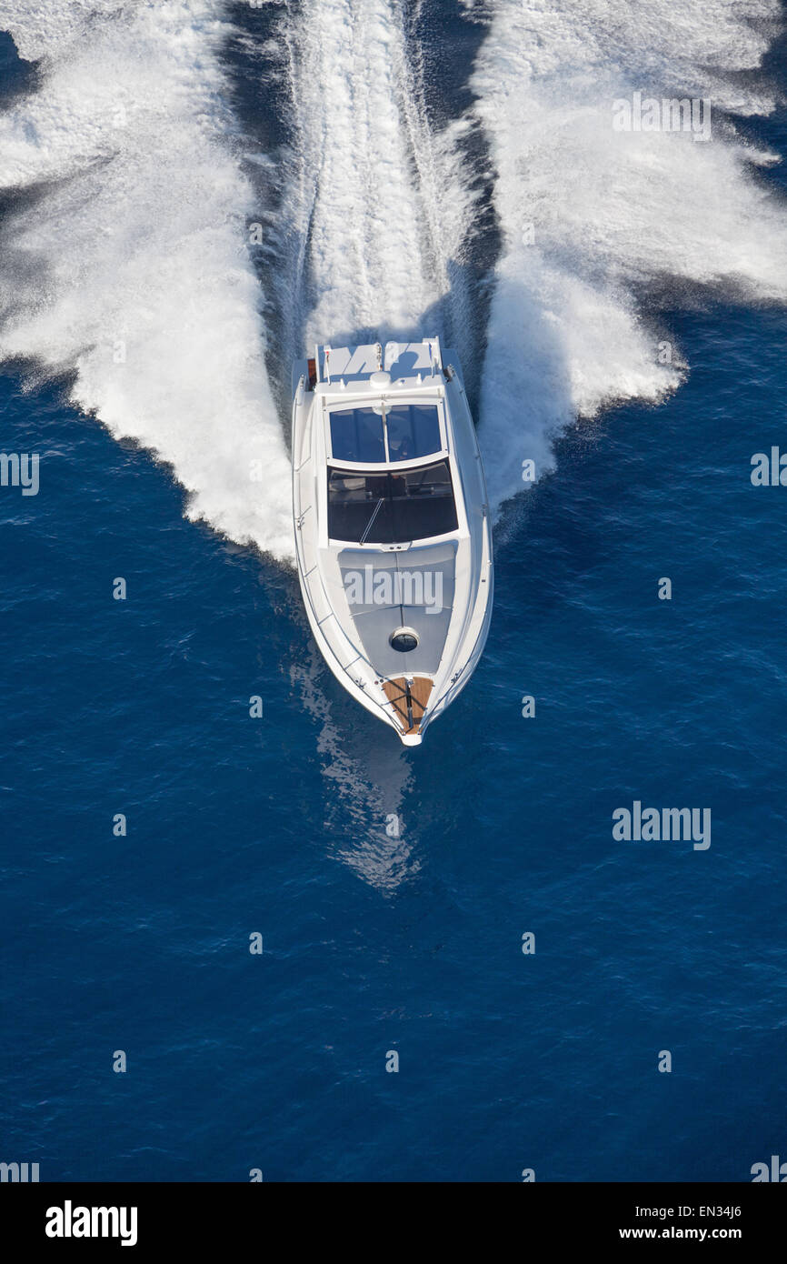 motor boat in navigation Stock Photo